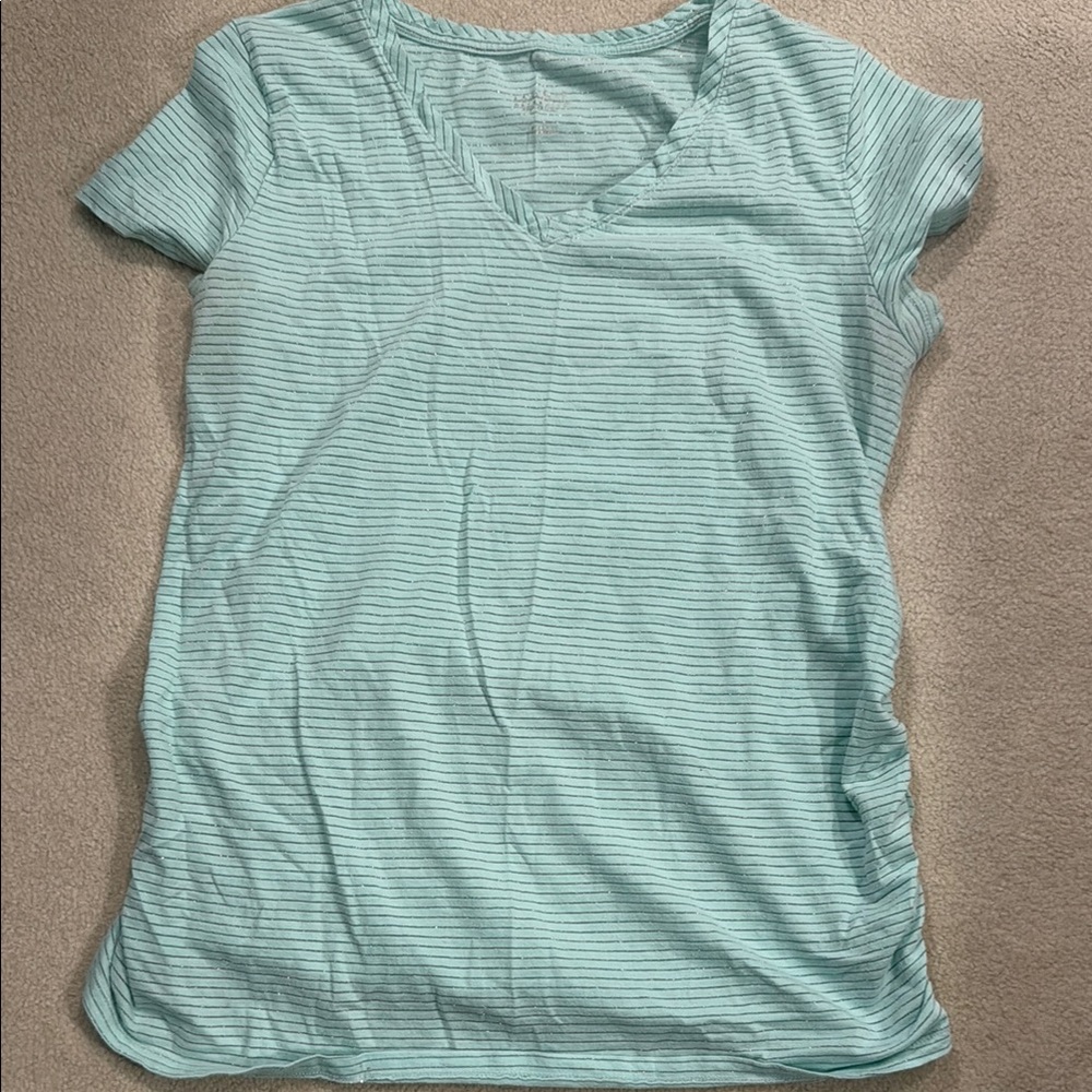 Isabel Maternity by Ingrid & Isabel Green Fitted Short Sleeve T-Shirt
